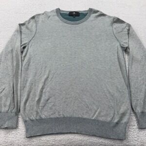 7 For All Mankind Mens Crewneck Sweater L Light Blue Wool Blend Long Sleeve